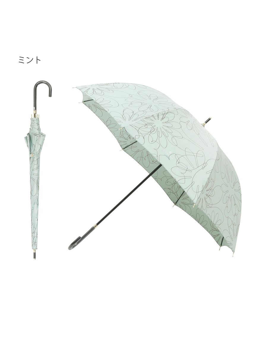 雨傘】ランバン オン ブルー (LANVIN en Bleu) 手書きフラワー 耐風傘