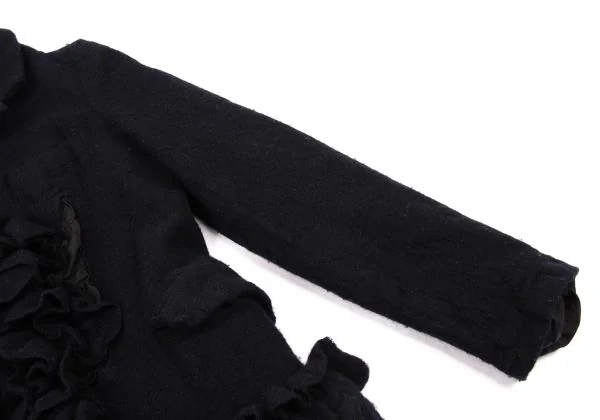コムコム コムデギャルソンCOMME des GARCONS ウール縮絨フリル装飾