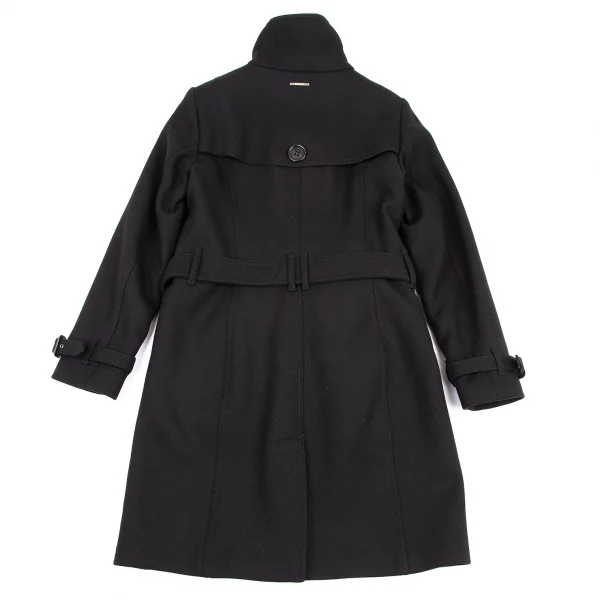 バーバリーBURBERRY LONDON カシミヤ混ウールシングルコート 黒UK8 (K