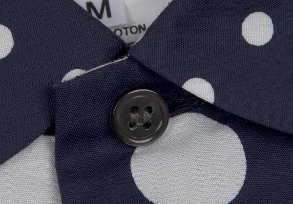 コムコム コムデギャルソンCOMME des GARCONSドットプリント丸襟シャツ