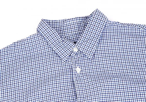 COMME des GARCONS HOMME 半袖シャツ 青チェック コムデギャルソンオム