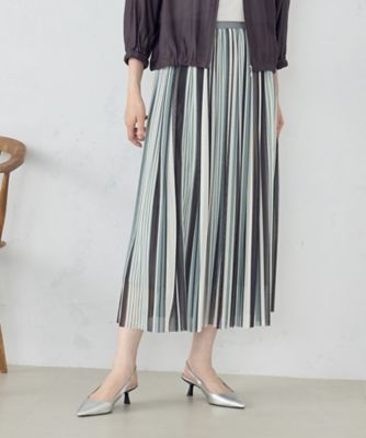 マルチカラーストライプ チュールプリーツスカート（1250FG10