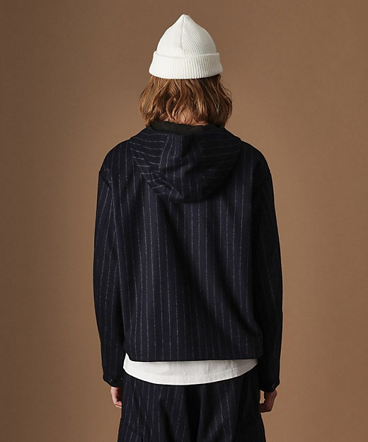 フランネルストライプパーカー（2002464626） | TAKEO