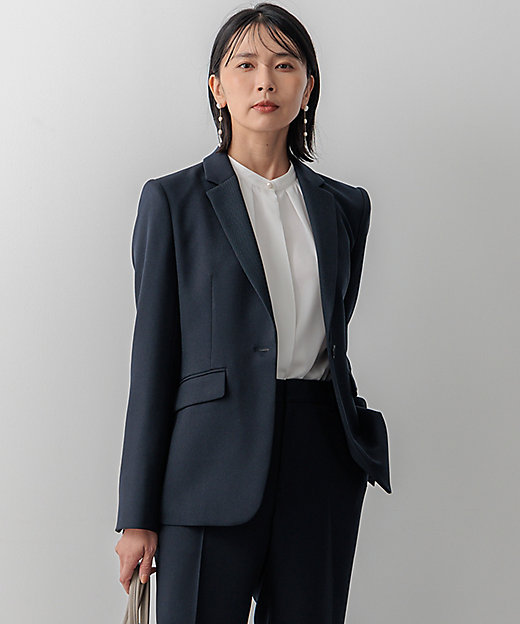 洗える】ウールライクカルゼ テーラードジャケット