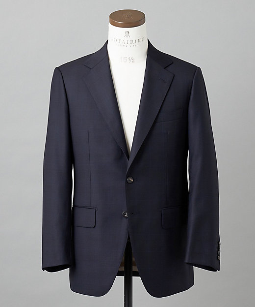 Loro Piana Fabric】365 通年スーツ（ネイビー×格子