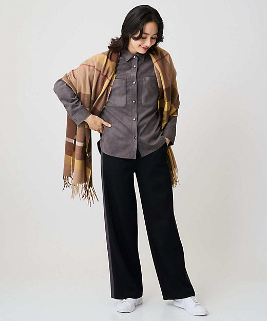 カシミヤタッチ大判チェックストール | GEORGES RECH (Women/小さい