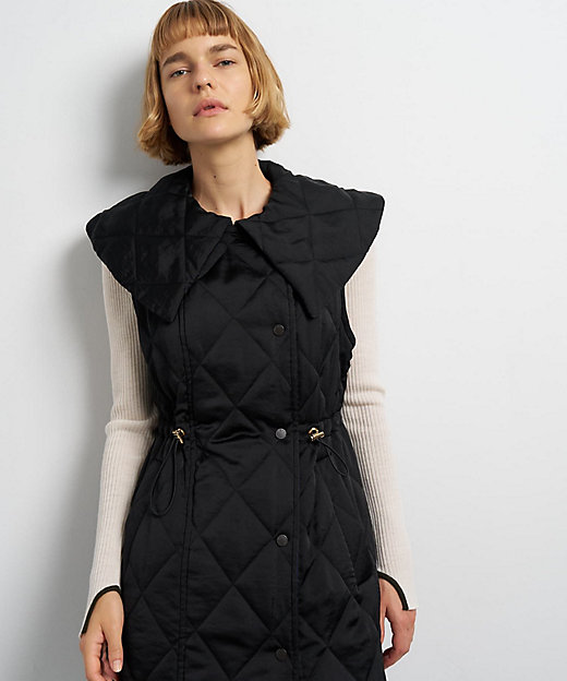 ビッグカラーキルティングベスト | LANVIN en Bleu (Women)/ランバン