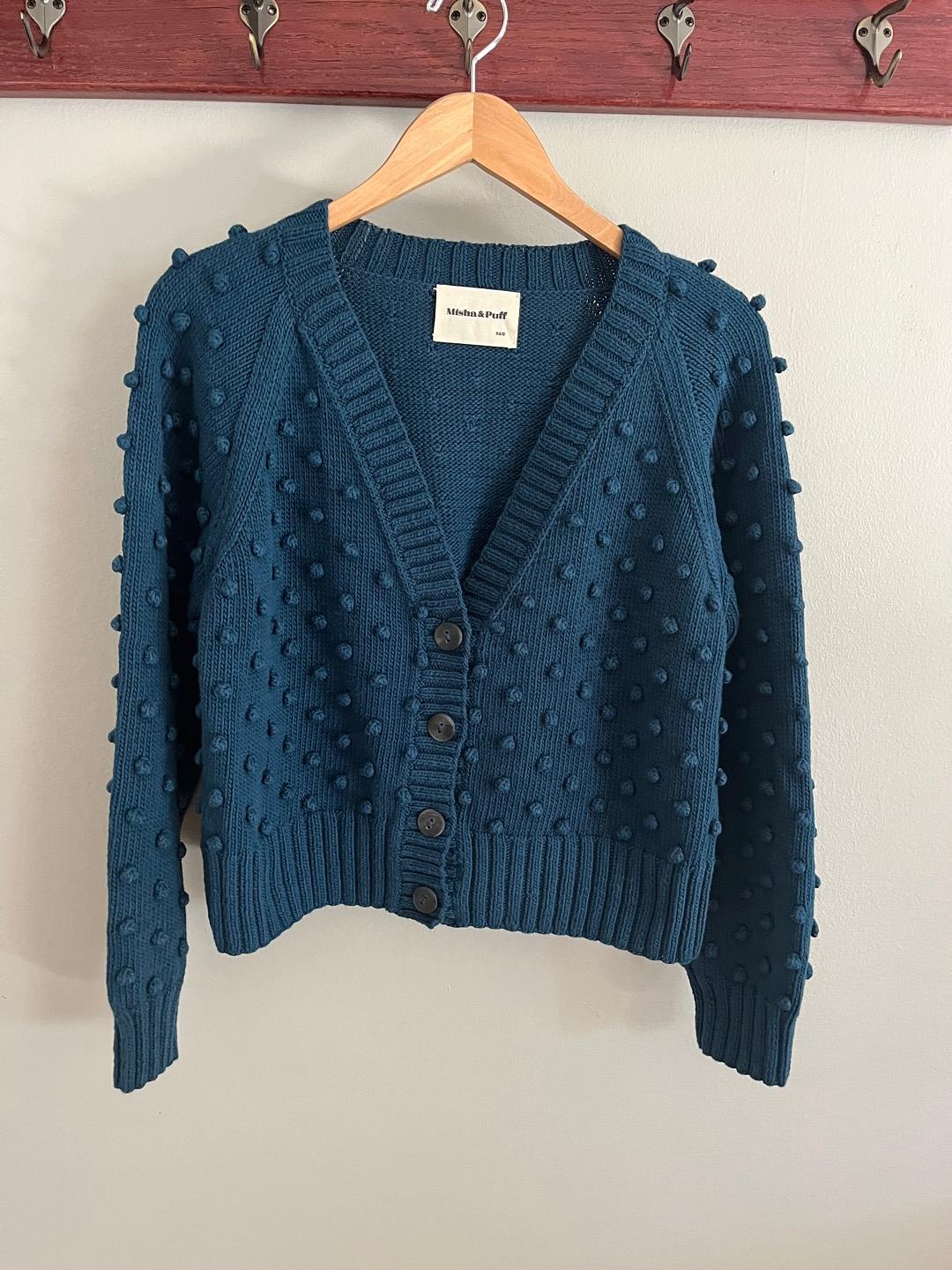 Misha & Puff - Adult V-Neck Popcorn Cardigan - Lucky Sweater