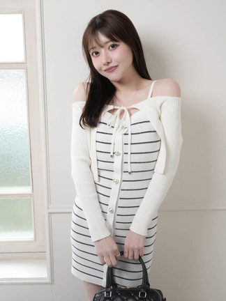 LIP SERVICE（リップサービス）｜ フロントZIPバイカラーニット