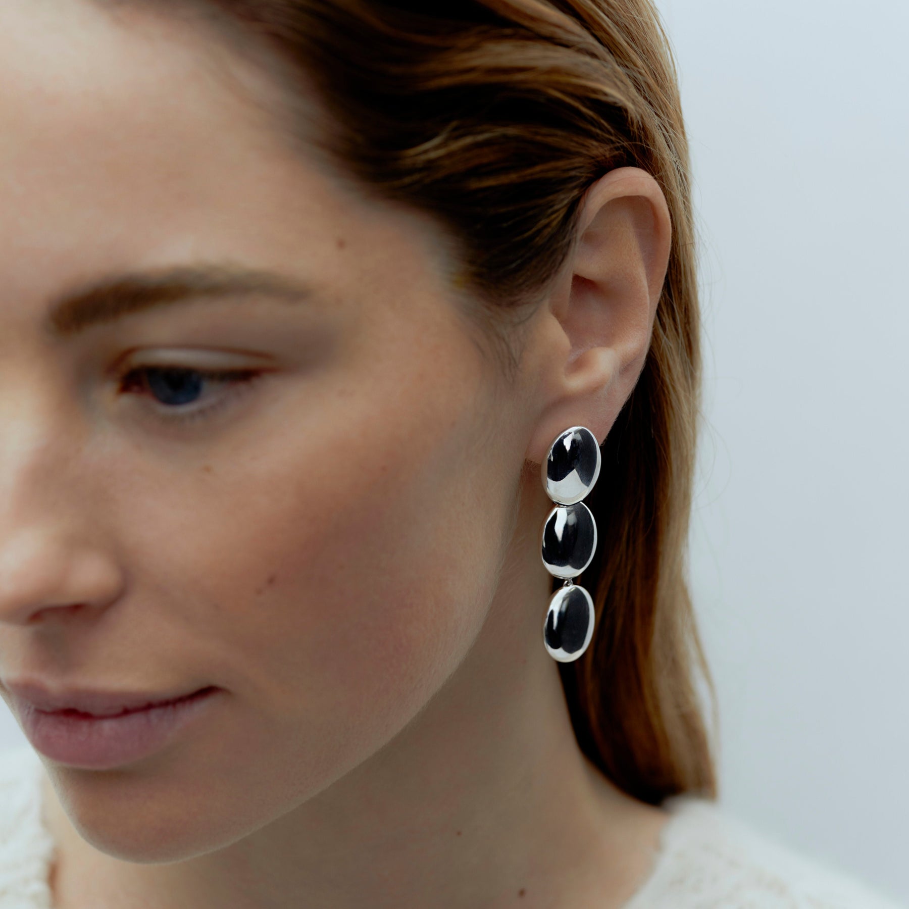 Dualism Oval earrings - SILVER / RAGBAG (デュアリズム オーバル