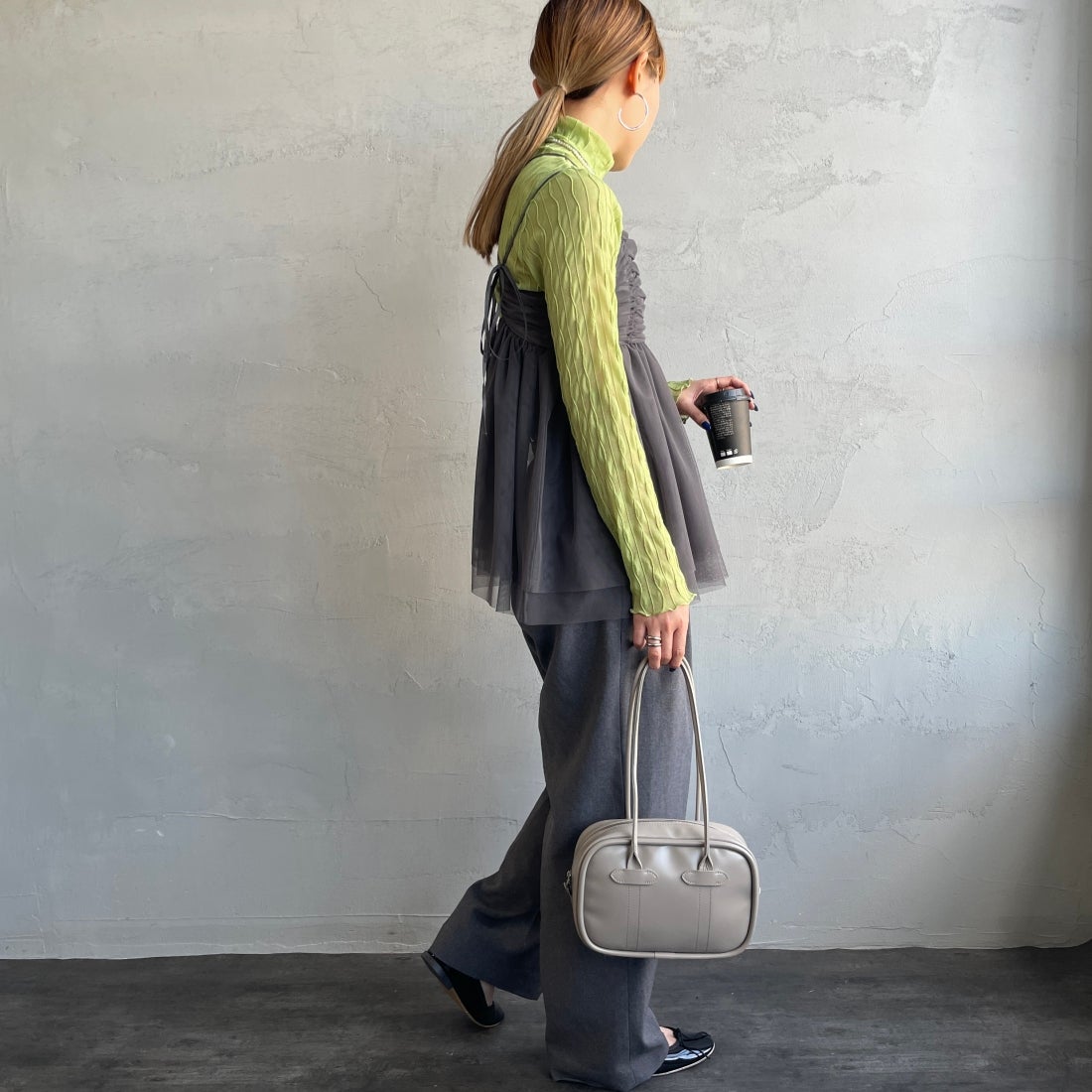 By/m [バイエム] ギャザーチュールキャミソール [24112008]｜ジーンズ