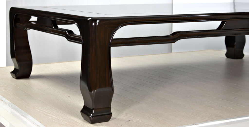 座敷机: 黒檀 一重ヌキ無地 5尺机 no.1717 / 唐木家具OSAKA