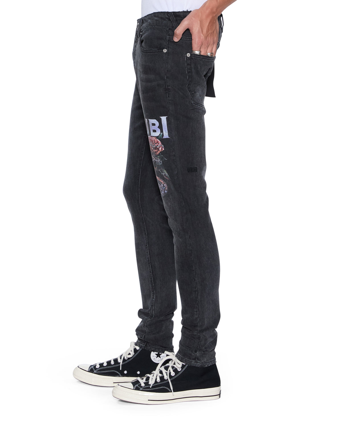 Mens Van Winkle Blakk Metal Skinny Denim Jeans | Ksubi ++