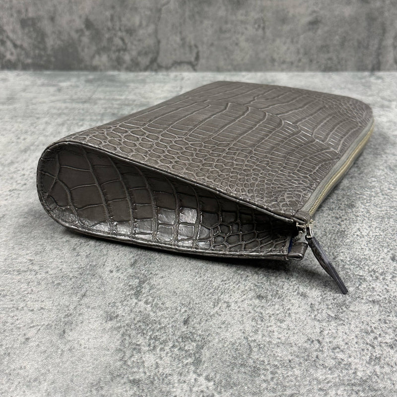 クロコダイル クラッチバッグ SAGGIO - GREY/グレー – Le'sac