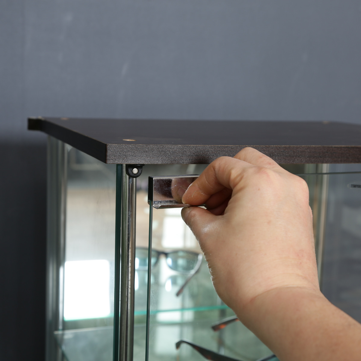 ショーケース 幅42.5cm 3段 背面ミラー コレクションケース ガラス製