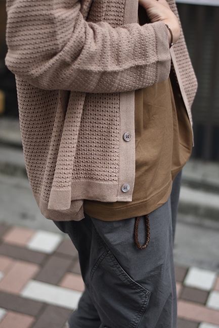 BATONER/バトナー】Woodpulp Summer Knit V Neck Cardigan