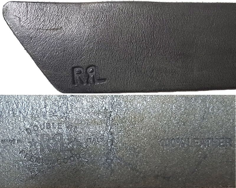 Double RL(RRL) LEATHER RING BELT Black #2 リングベルト イタリア製