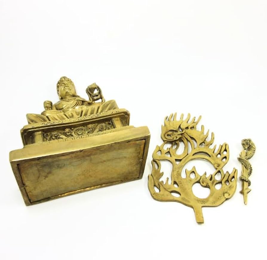 Amazon｜不動明王 像 仏像 置物 黄銅製 大サイズ 不動明王の置物 大日