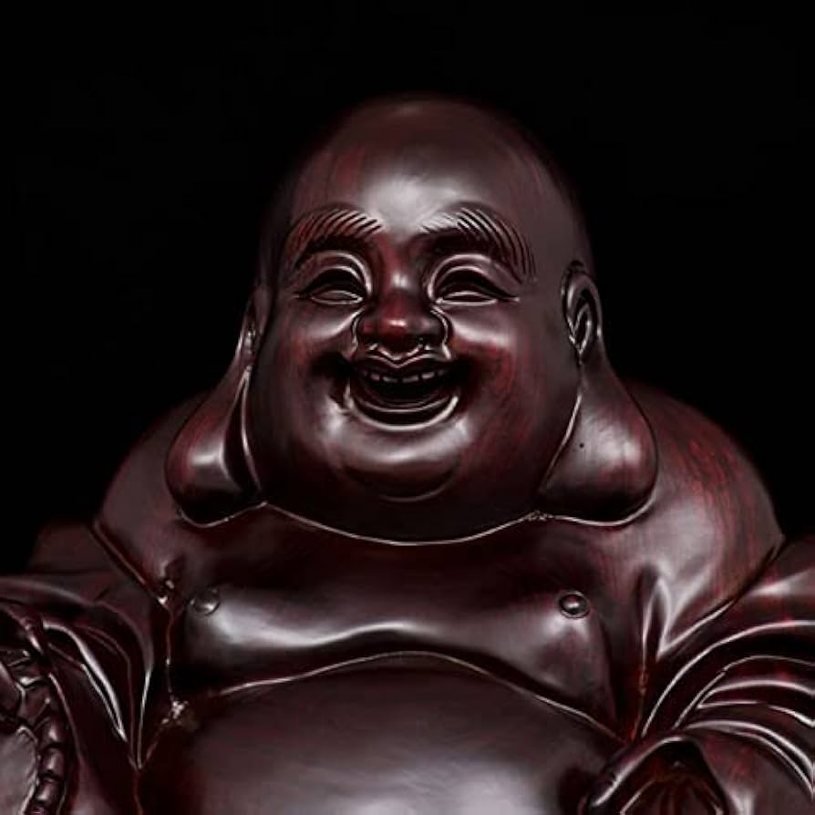 Amazon.co.jp: 布袋さんの置物 6cm 高級天然 黒檀 木彫りの布袋様