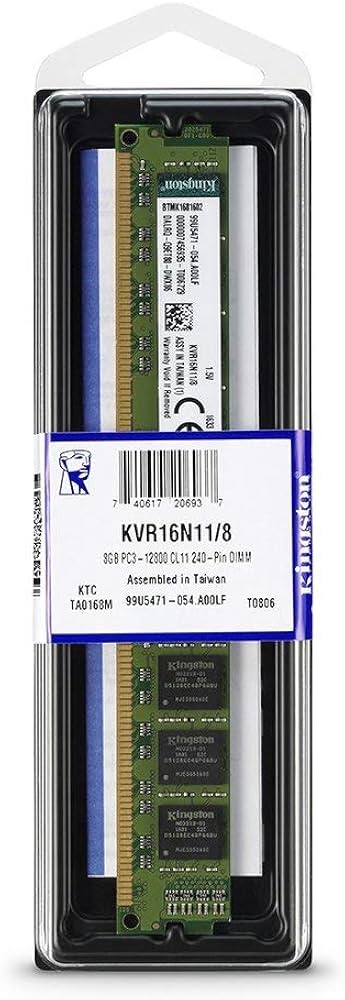 Kingston Value (KVR16N11/8) RAM 8 GB 1600MHz DDR3 (PC3-12800) Non