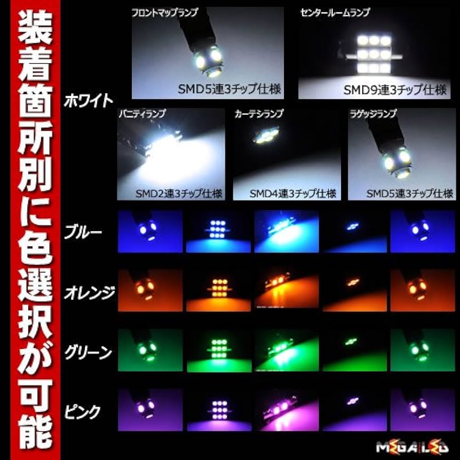 Amazon | RX-8 SE3P系 対応☆ LED ルームランプ8点セット 発光色は