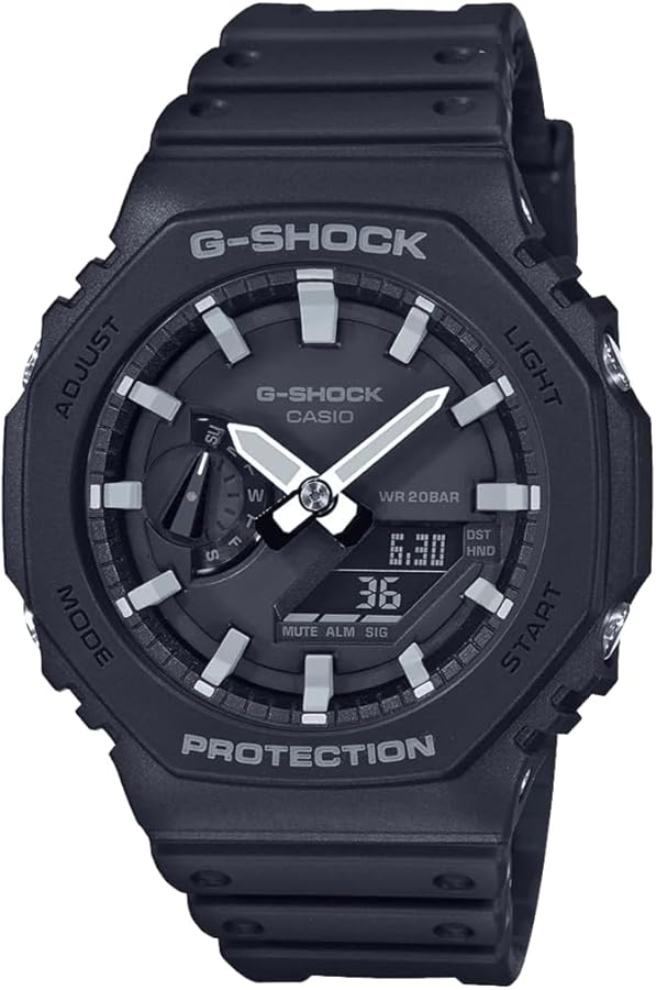 Amazon.com: Casio Men GA-2100-1AER G-Shock Carbon Core Octagon