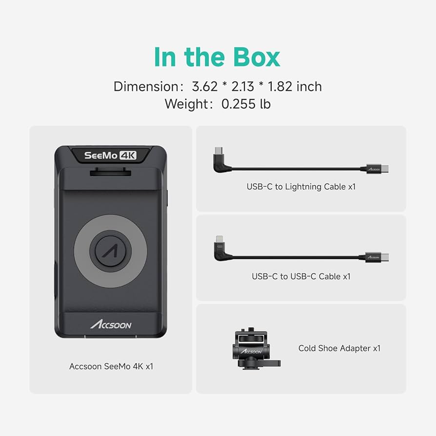 Amazon.com: Accsoon SeeMo 4K HDMI Adapter Video Transmission