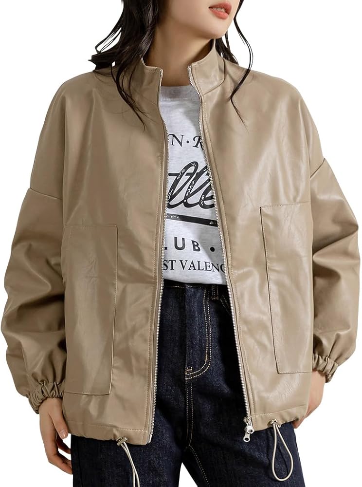 Amazon | [DAYCLOSET] バルーンスリーブフェイクレザーライダース