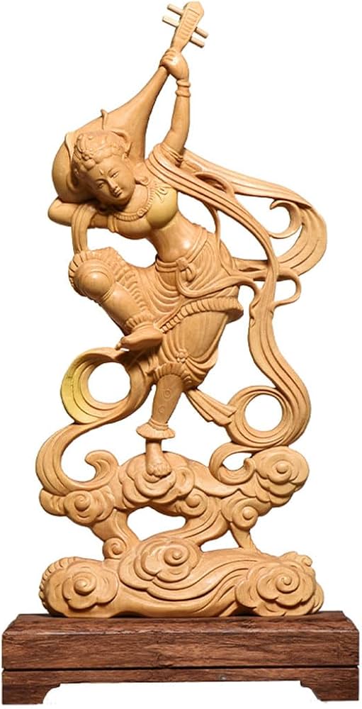 Amazon.co.jp: 【dsdsad】木彫り天女像 Beautiful Girls 高級天然ツゲ