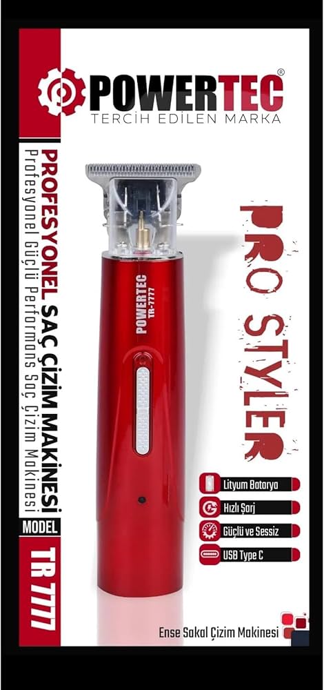 POWERTEC TR-7777 T Bıçak Ense Makinesi : Amazon.com.tr: Kişisel
