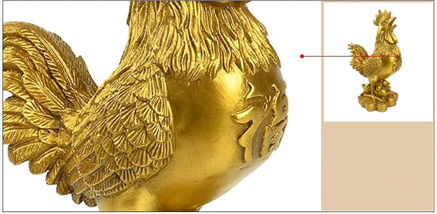 Amazon.co.jp: gannbarou 干支 酉 鶏 置物 銅製 お金の鶏 招財 商売