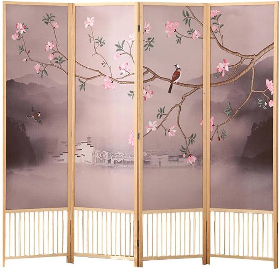 Amazon｜CenxnuHa 間仕切り パーテーション 4連 和風衝立 折りたたみ