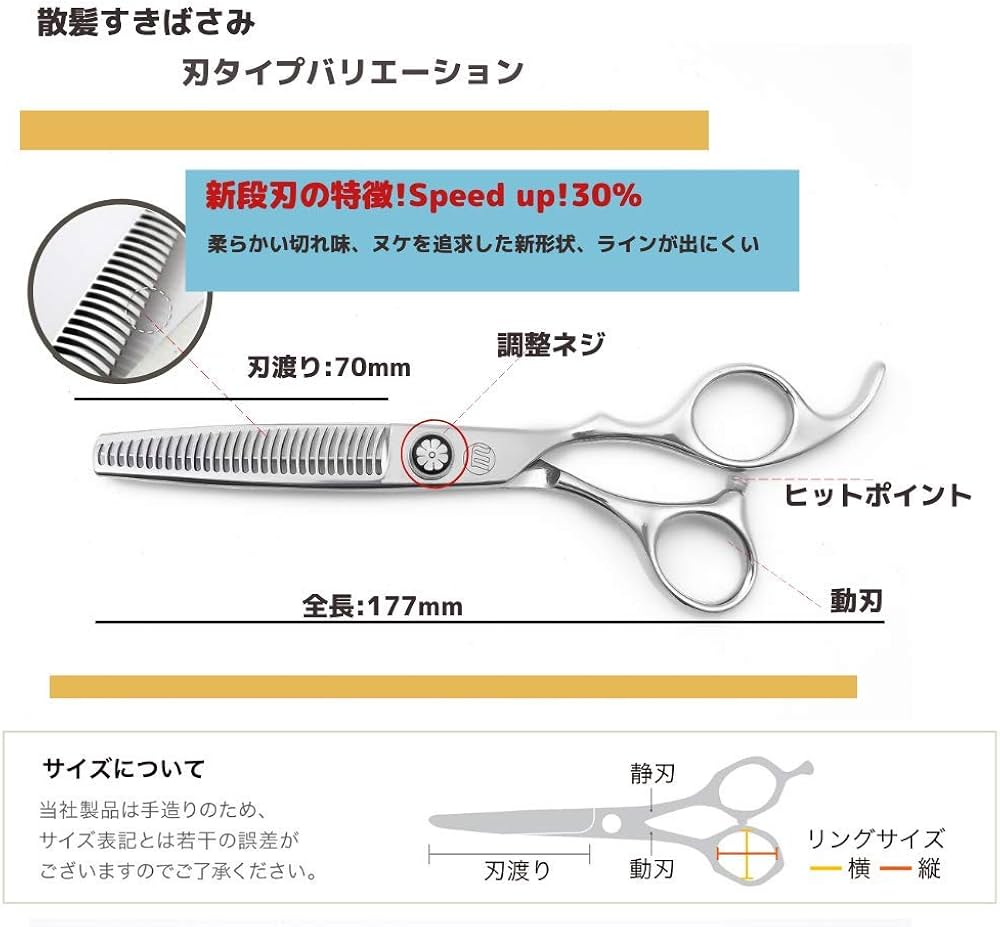 Amazon.co.jp: すきバサミ 6.0インチ・ 30目・スキ率（30％＋）日本