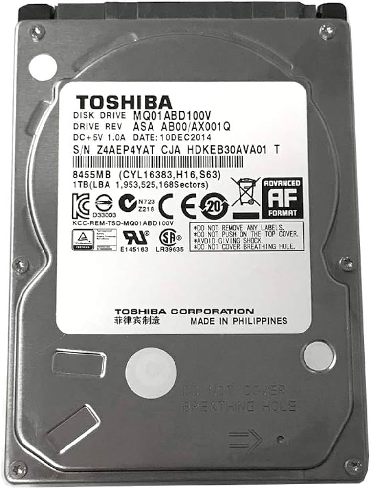 Amazon | Toshiba 1TB 5400RPM 8MB キャッシュSATA 3.0Gb/s 2.5インチ