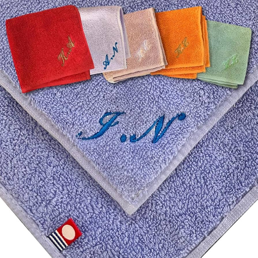 Amazon.co.jp: 名入れ イニシャル 刺繍 日本の色 今治タオル ハンカチ