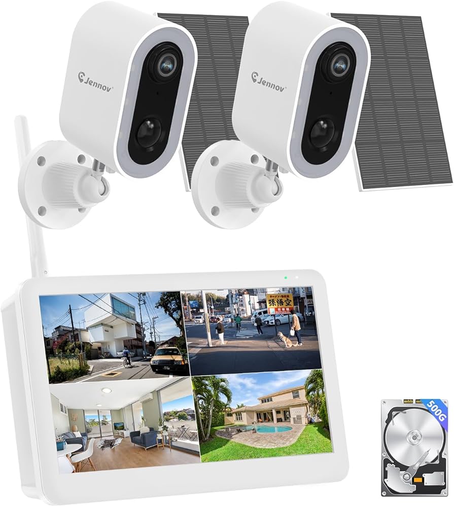 Amazon.co.jp: Jennov 防犯カメラ 屋外 ソーラー 400万画素 超高画素
