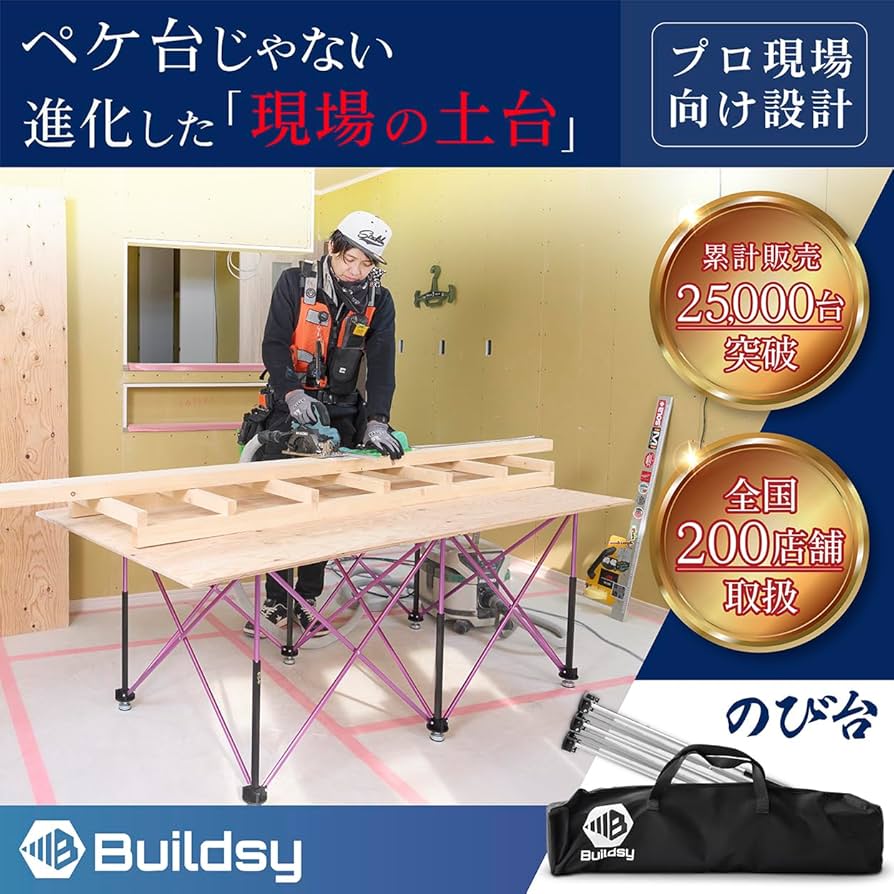 Amazon.co.jp: Buildsy のび台 伸縮作業台 W1400×H650×D700｜耐荷重