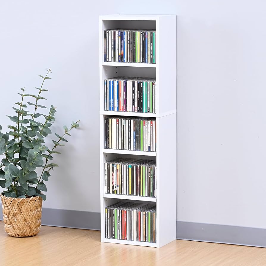 Amazon｜山善(YAMAZEN) ラック 棚 5段 CDラック 本棚 スリム 大容量