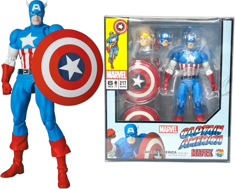 Amazon.com: MEDICOM Toy MAFEX Captain-America(Comic Ver.) Action