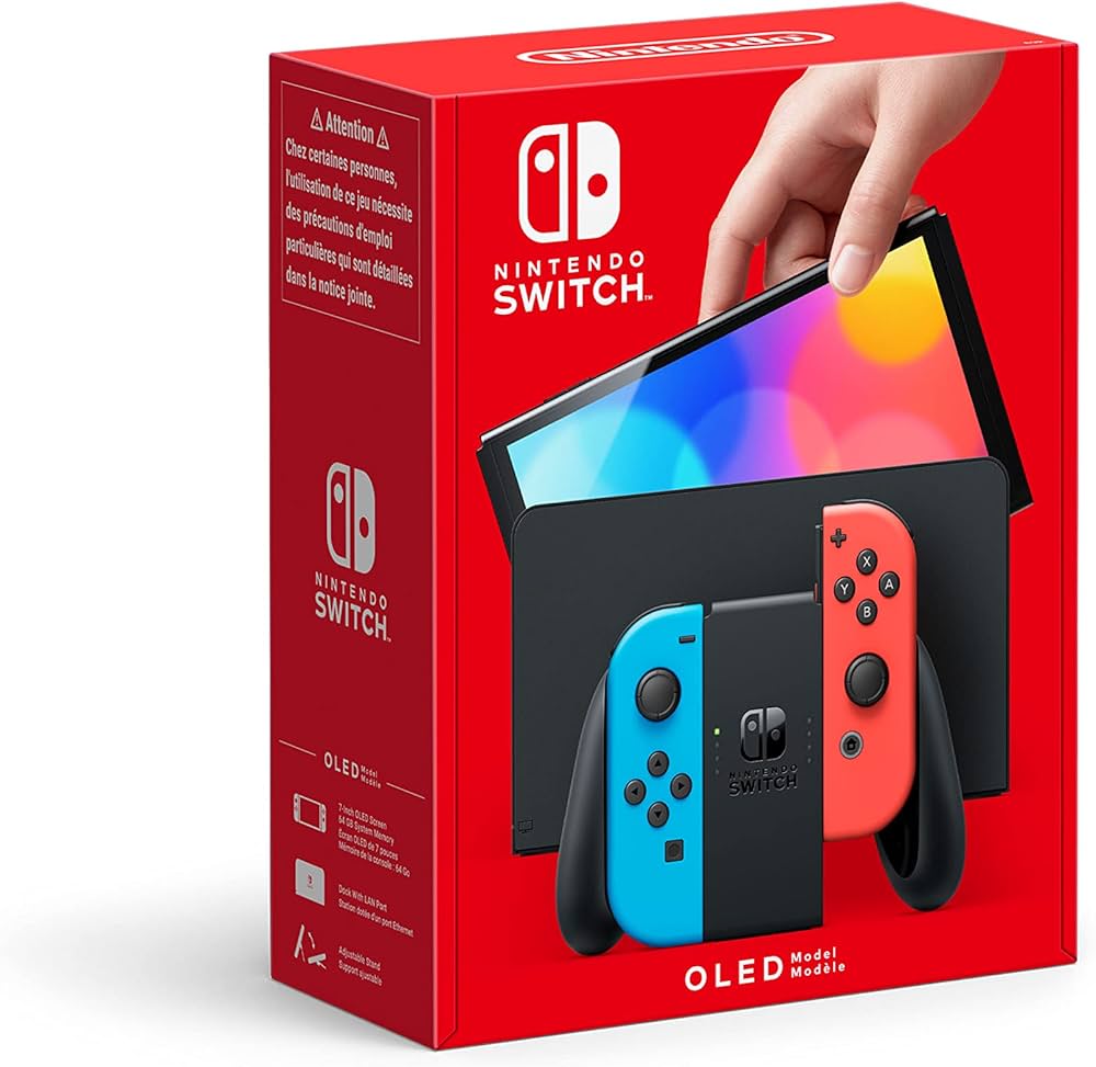 Amazon.com: Nintendo Switch (OLED Model) - Neon Blue/Neon Red