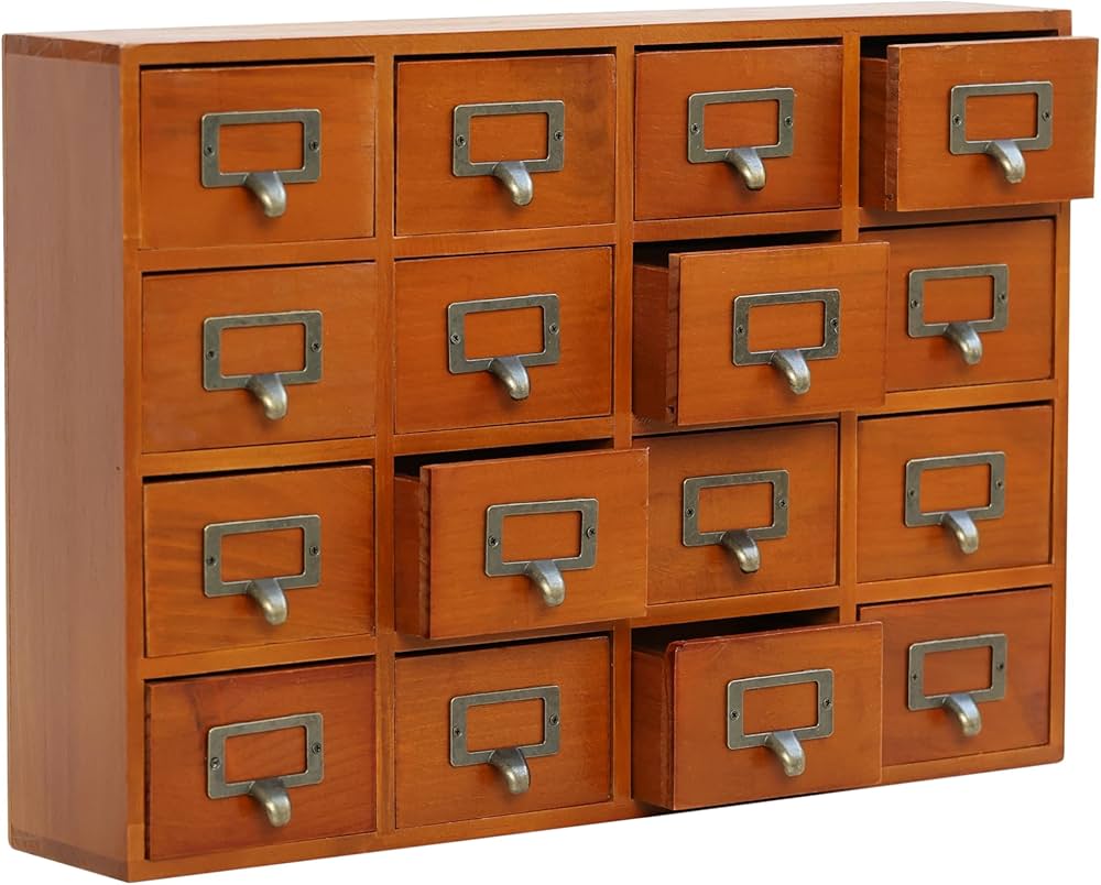 Amazon.co.jp: カード目録デスクトッ プ引き出しオーガナイザー - 16個