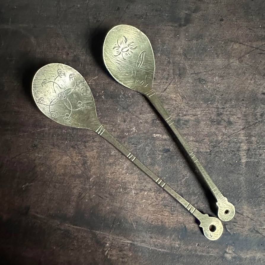 Amazon.co.jp: スッカラ 薬匙 中国 韓国 李朝 スプーン 朝鮮工芸 真鍮