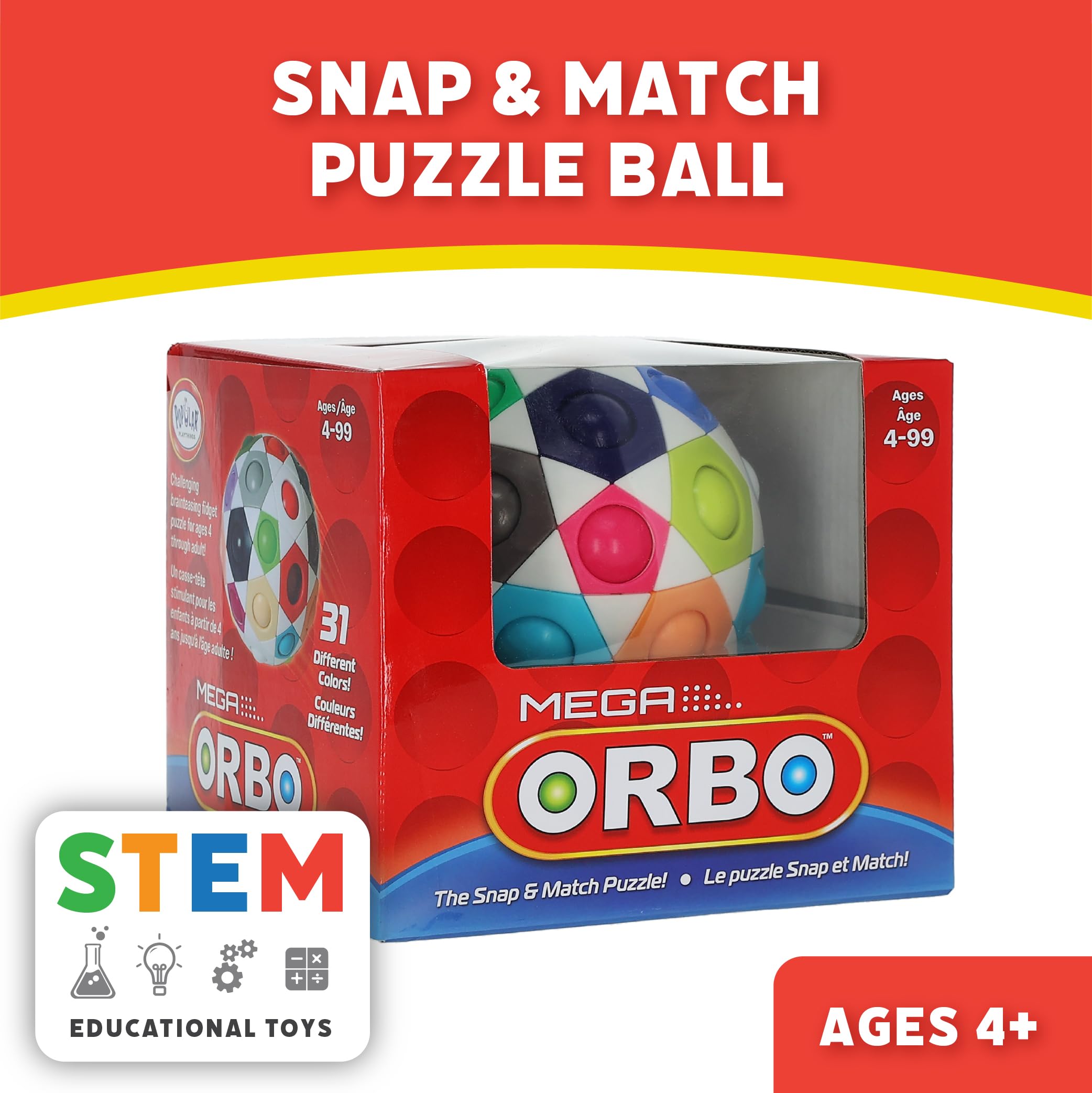 Amazon.com: Popular Playthings Mega Orbo Snap & Match Puzzle Ball