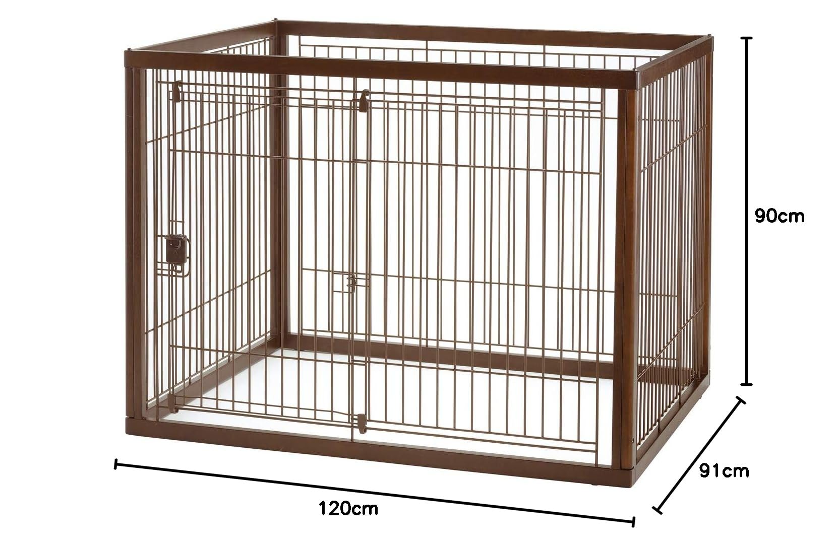Amazon | リッチェル 木製ペットサークル 120-90(120×91×90cm) ダーク