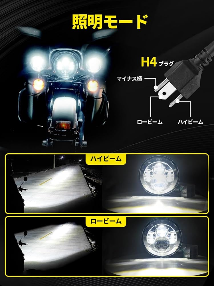 Amazon | Chelhead 7インチ led ヘッドライト ハーレーダビッドソン用