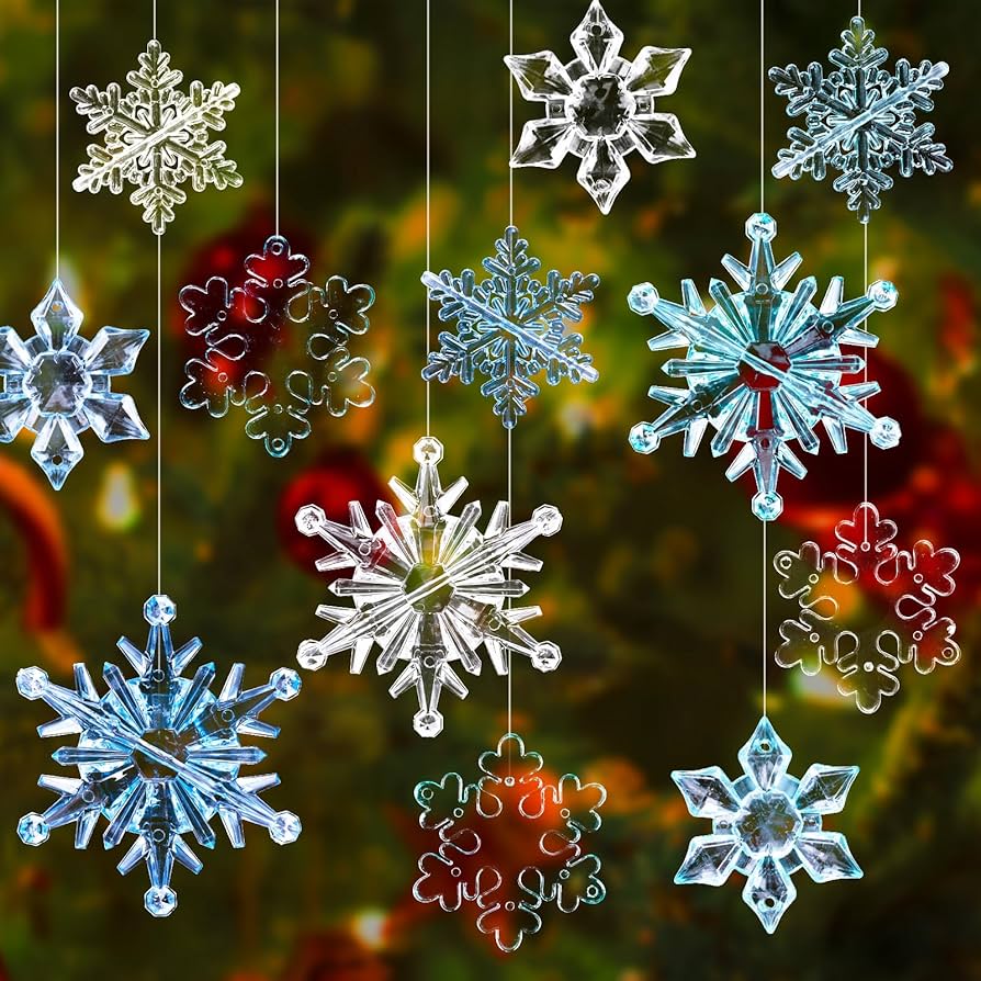 Amazon.co.jp: FUTUREPLUSX アクリルスノーフレークオーナメント、12個