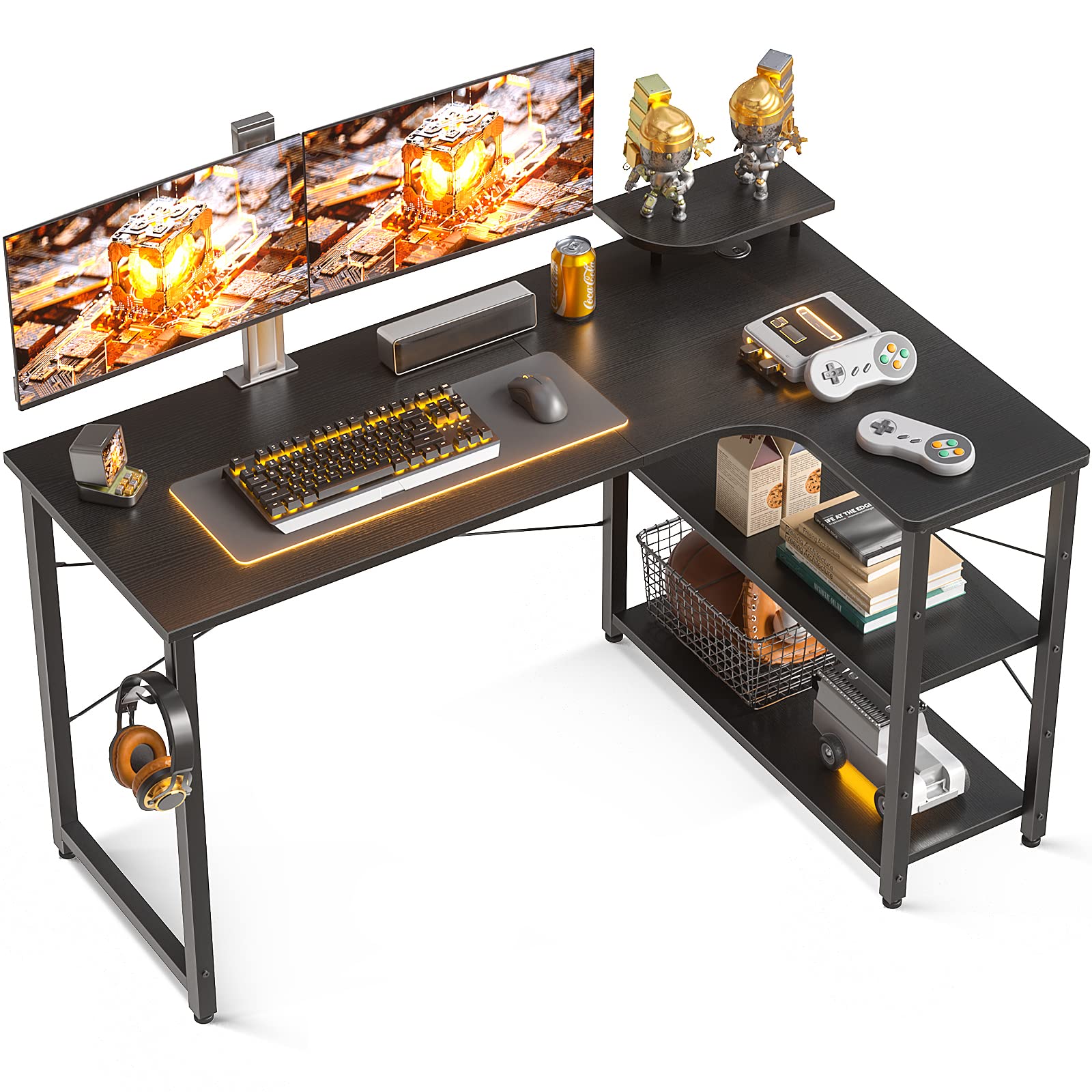 Amazon | ODK ゲーミングデスク l字 パソコンデスク 幅130 机 デスク