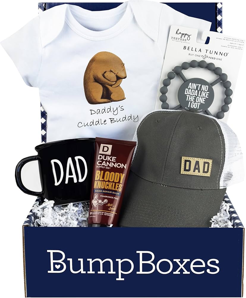 Amazon.com: Bump Boxes, New Dad Gift Box with Mug, Hat, Teether