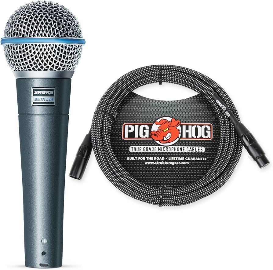 Amazon.com: Shure Beta 58A Supercardioid Vocal Microphone & Pig