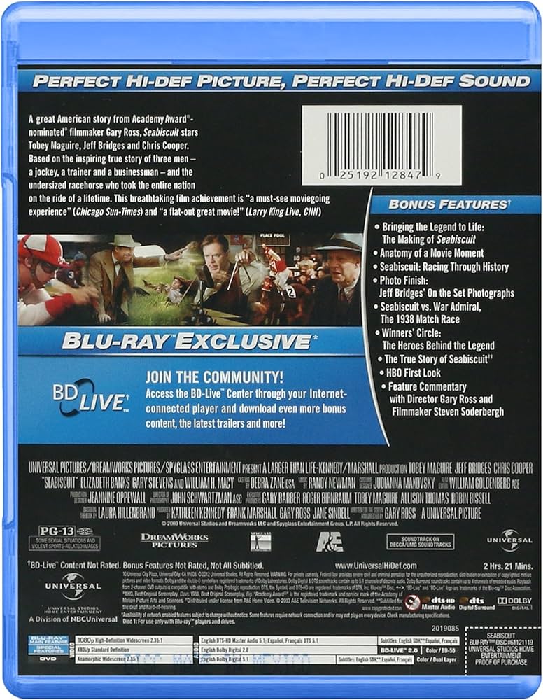 Amazon.com: Seabiscuit [Blu-ray] : Tobey Maguire, Jeff Bridges
